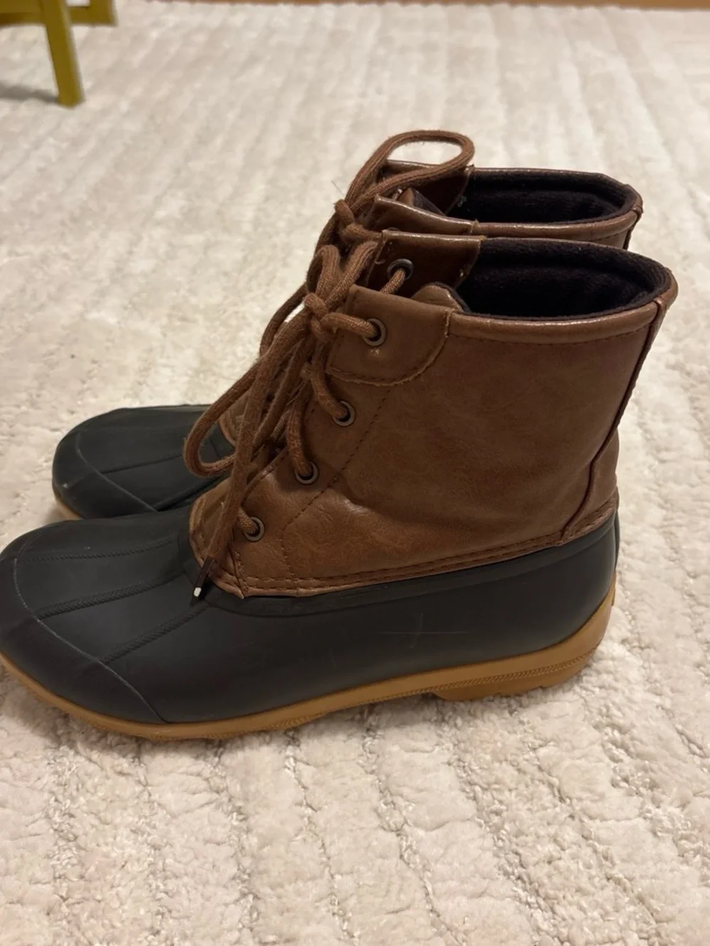 Sperry Brown and Black Kids Duck Rain & Snow Boots